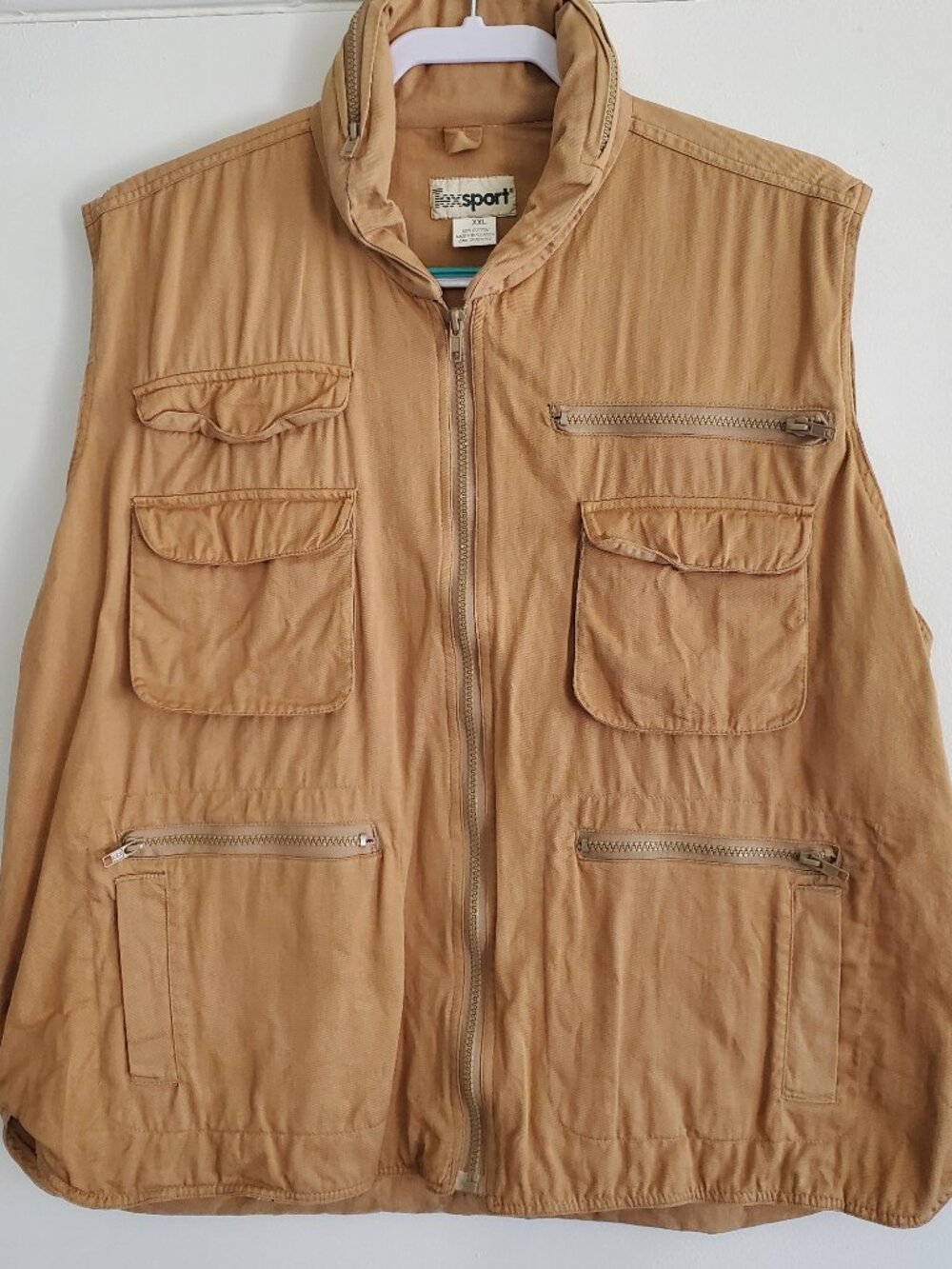 Vintage 90s Texsport Riverwear Multi-Pocket Fishing Utility Vest Tan Men's XXL